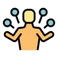 Man juggling multiple tasks at the same time vector