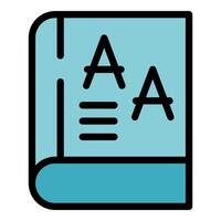 Textbook icon showing studying and learning vector