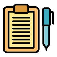 Clipboard with pen displaying taking notes concept vector