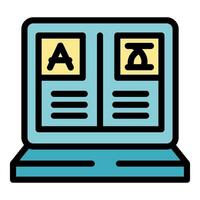 Laptop showing comparison between two different font types vector