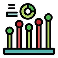 Colorful data driven chart showing market analysis results vector