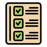 Checklist with approved checkmarks for task management and completion vector