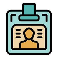 Personal identification card with photo for access allowing vector