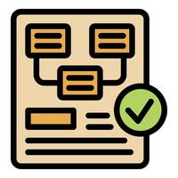 Algorithm being approved with green check mark symbol on document vector