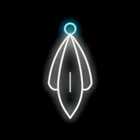 Glowing neon line towel on hanger icon isolated on black background vector illustration