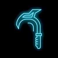 Glowing neon line sickle icon isolated on black background vector
