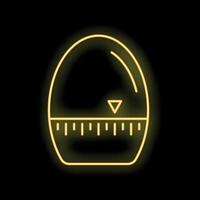Neon kitchen timer counting down on black background vector