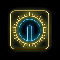 Neon icon of a timer showing almost end of cooking time vector