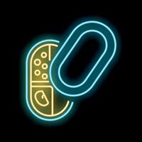 Neon icon of smartwatch showing fitness tracker app interface vector