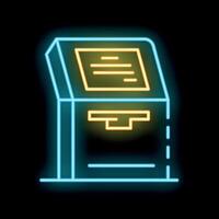 Neon sign representing a payment terminal for contactless payments vector