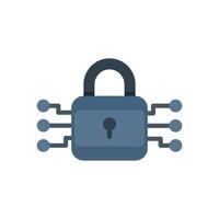 Closed padlock protecting network security system vector