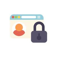 Secure login showing user profile protected with padlock vector