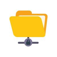 This minimal icon shows a folder being shared securely vector