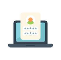 Laptop showing user profile with password protection vector
