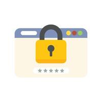 Secure website login page with padlock protecting user data vector