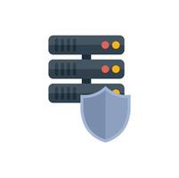 Shield protecting server rack icon, data security concept illustration vector