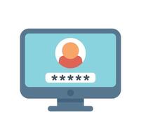 User entering password on computer for website login vector