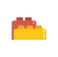Two toy bricks connecting showing teamwork vector