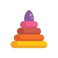 Colorful toy pyramid isolated on white background vector