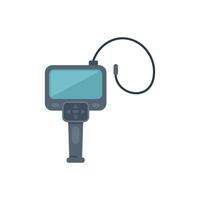Professional video camera displaying empty screen recording content on tripod vector