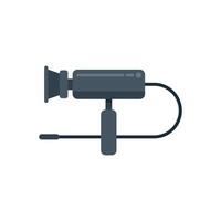 Professional video camera recording on tripod with remote control vector