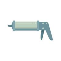 Silicone glue gun dispensing sealant for construction work vector