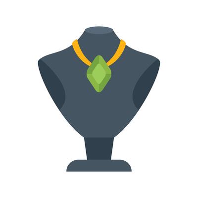Mannequin bust displaying green gemstone necklace