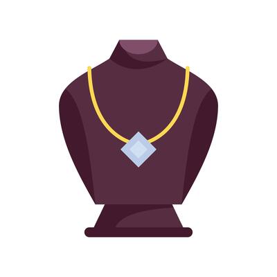 Mannequin bust displaying a beautiful golden necklace with diamond pendant