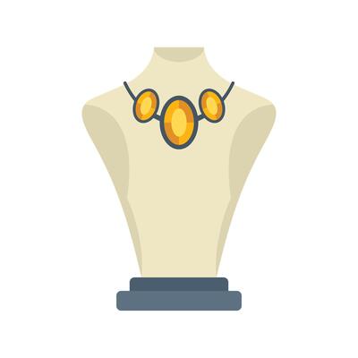 Mannequin bust displaying golden necklace with gemstones