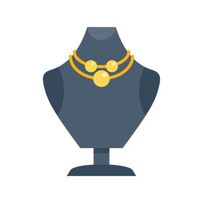Mannequin bust displaying a gold necklace with pendant