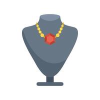 Mannequin bust displaying a gold and ruby necklace vector