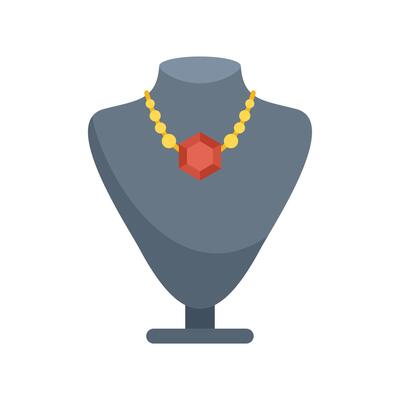 Mannequin bust displaying a gold and ruby necklace