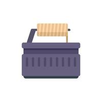 Old fashioned coal iron resting on surface vector