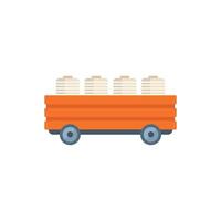 Orange mining cart carrying extracted minerals on rails vector