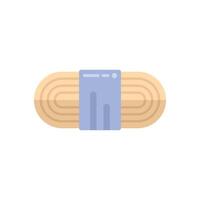 Pack of udon noodles wrapped with a blue paper label vector