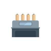 Textile machine working with thread spools icon vector