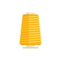 Yellow thread spool standing on white background vector