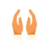 Two hands protecting fragile object icon illustration vector