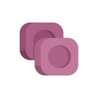 Two pink square shaped gummy candy with hole in center vector
