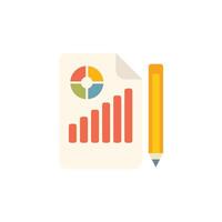 Pencil drawing business graph on paper with pie chart vector