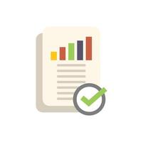 Business report validated with check mark icon vector