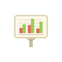 Flip chart displaying statistical bar chart data visualization vector