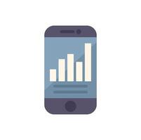 Smartphone showing growing bar chart on screen vector