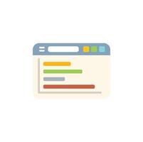 Browser window displaying a website with a search bar and colorful menu vector