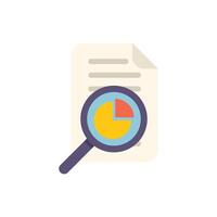 Magnifying glass examining pie chart data analysis concept vector