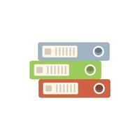 Stack of ring binders for office organization and filing vector