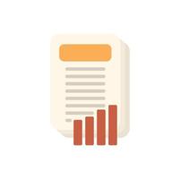 Document with growing bar chart showing positive business results vector