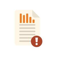 Important document with graph showing critical error message vector