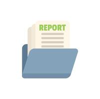 Report file folder storing business document icon vector