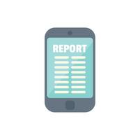 Smartphone showing a report on its screen vector